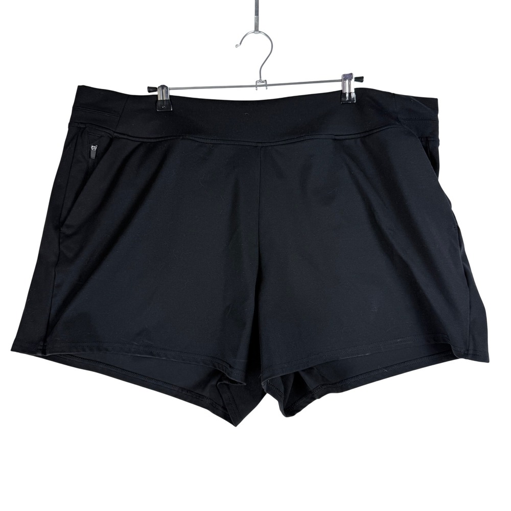 Yogalicious Lux On-The-Move Shorts Women 1X Black 4" Athletic Gorpcore Sporty